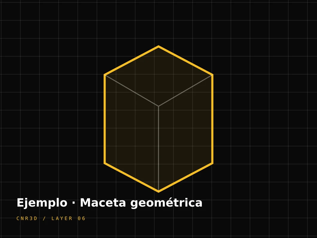 Maceta geométrica — ejemplo real